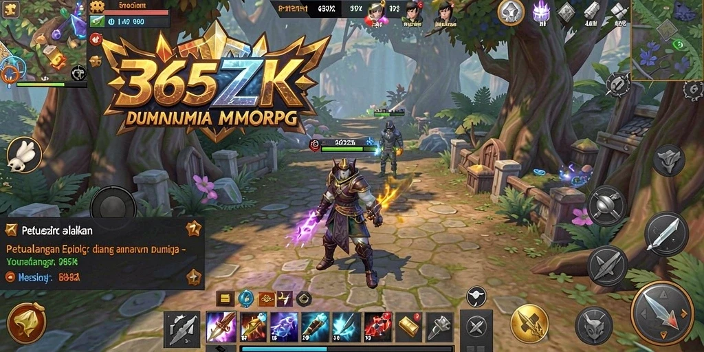 Gameplay seru di dunia fantasi 365ZK yang memukau.