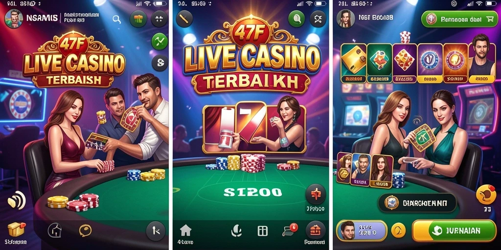 Screenshot gameplay Live Casino 47F yang menampilkan dealer profesional dan suasana permainan.