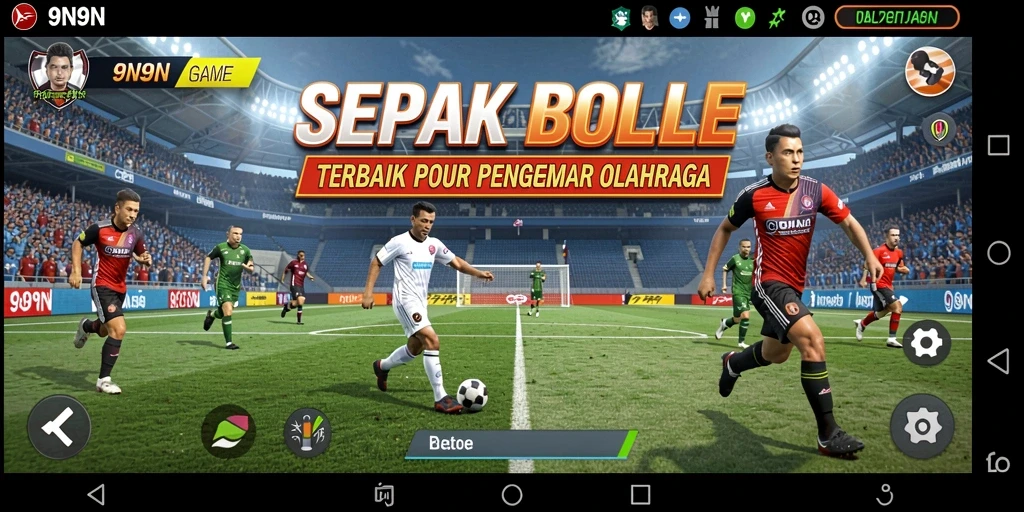 Tampilan gameplay 9N9N yang menarik dalam pertandingan sepak bola.