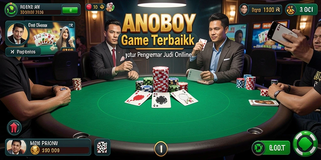 Tampilan gameplay Poker yang seru dan kompetitif di ANOBOY.