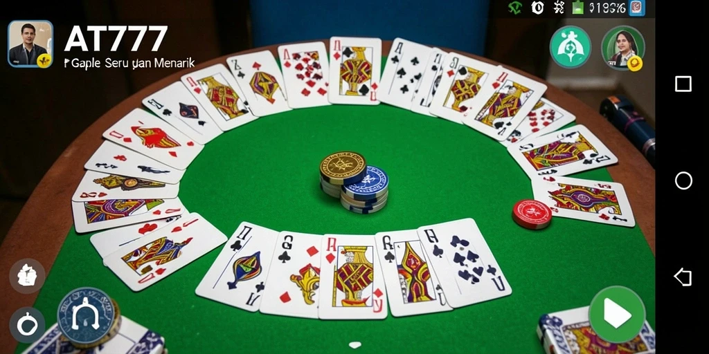 Tampilan screenshot AT777 menunjukkan serunya gameplay Gaple.