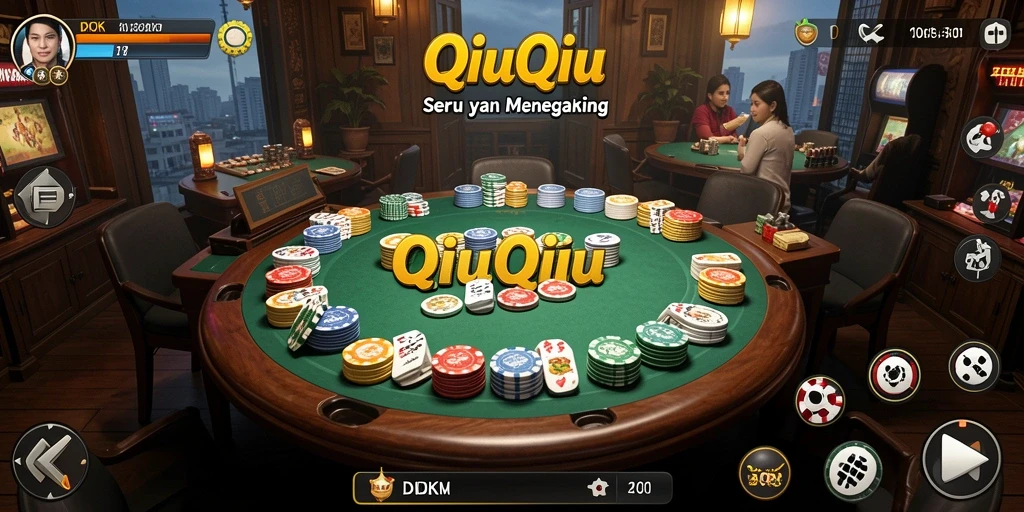 Screenshot gameplay DKK yang menampilkan kartu dan pemain bersaing.