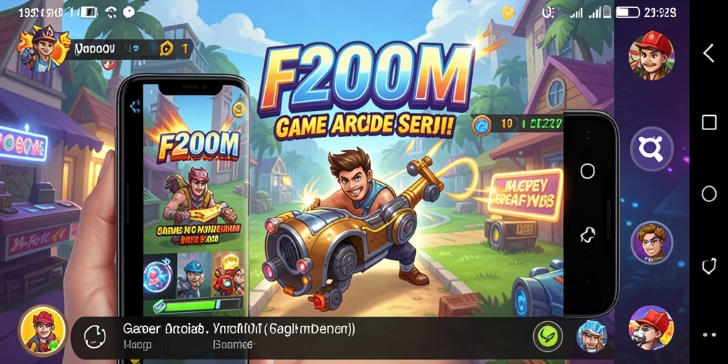 Screenshot gameplay F200M dengan grafis yang menawan dan aksi seru.