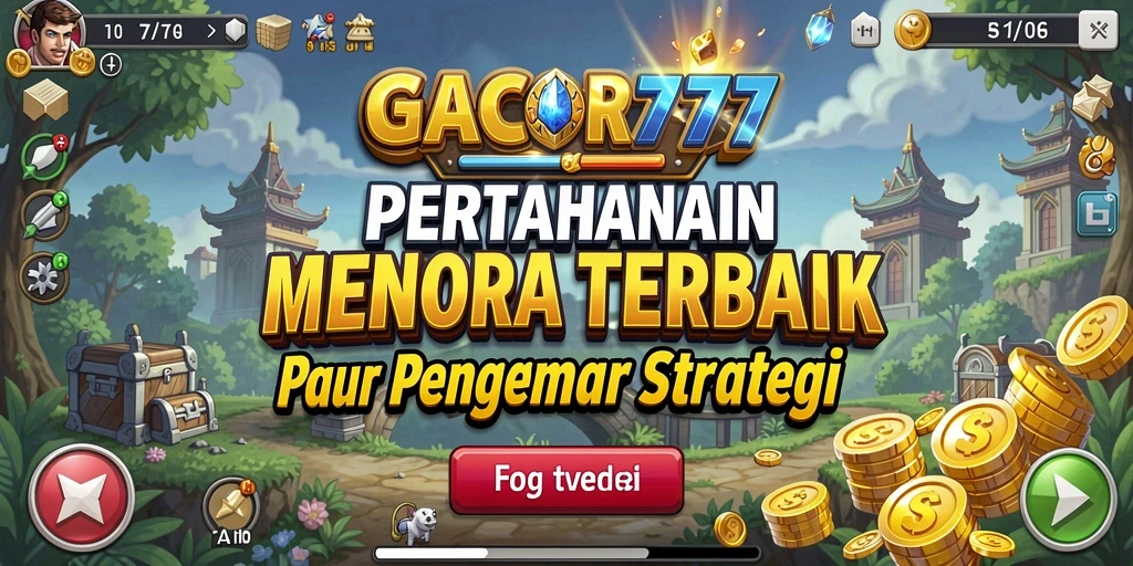 Tangkapan layar GACOR777 menunjukkan momen menegangkan di medan perang Tower Defense.