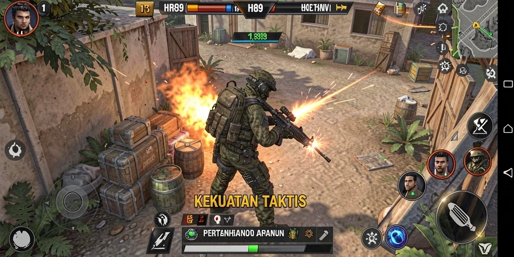 Tampilan menarik dari gameplay Tower Defense HR89 yang memikat.