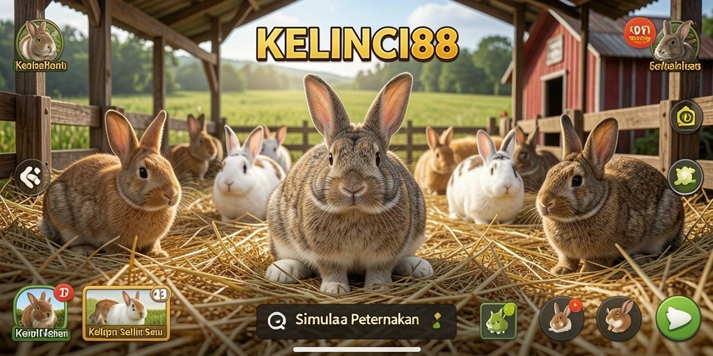 Tampilan menarik dari gameplay KELINCI88 di dunia peternakan kelinci.