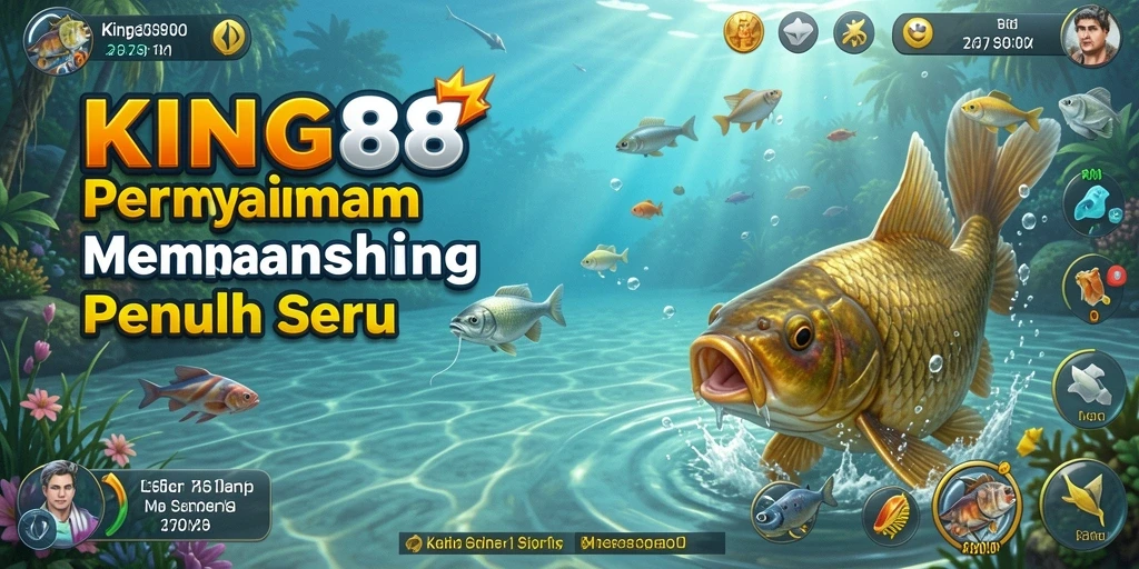 Screenshot KING88 menampilkan aksi seru saat memancing ikan besar.