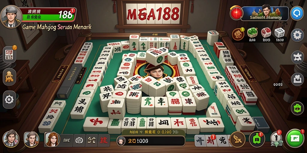 Tampilan gameplay menarik dari MEGA188 dengan berbagai level Mahjong.