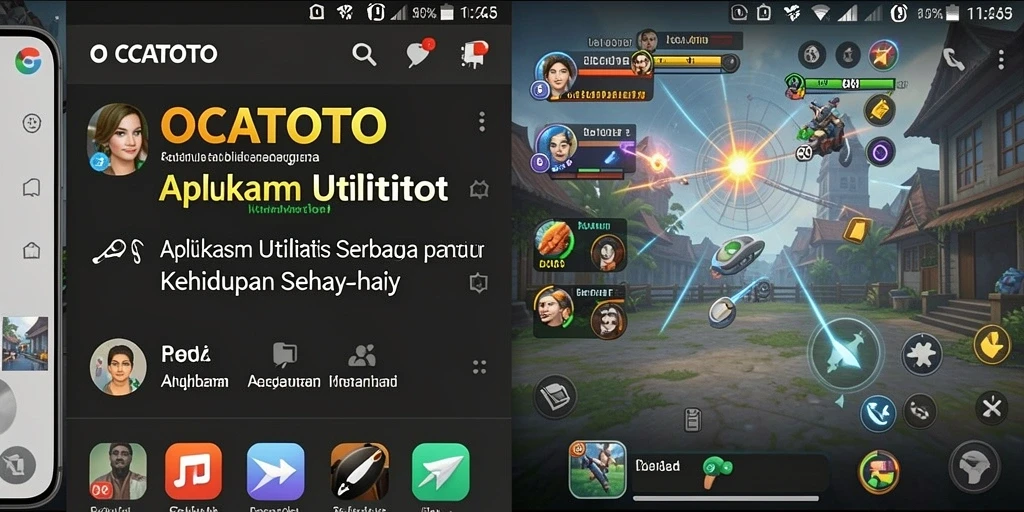 Tampilan utama OCATOTO yang menampilkan fitur-fitur utilitas.