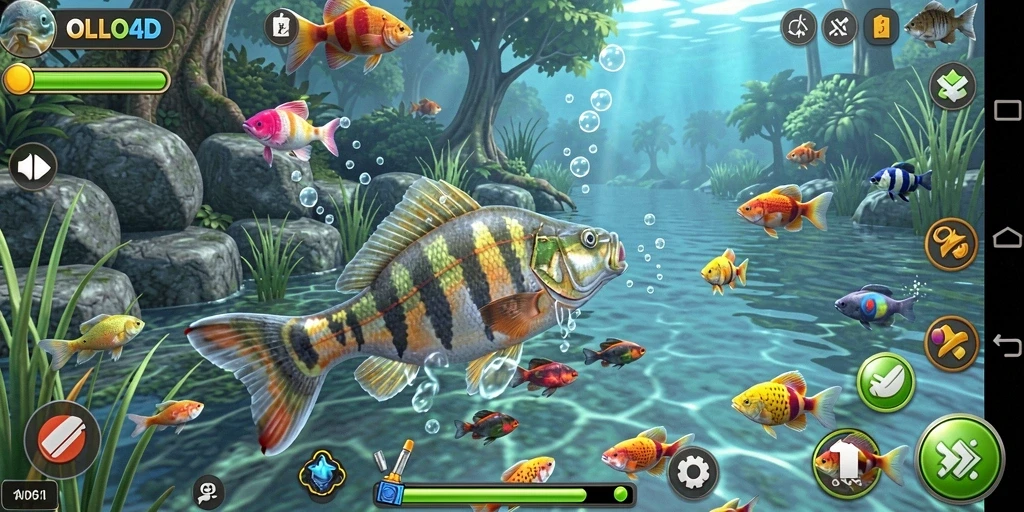 Gameplay seru di OLLO4D dengan berbagai lokasi memancing.