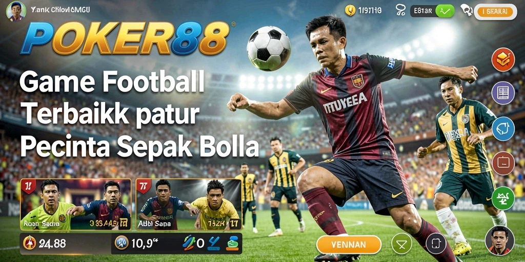 Screenshot utama POKER88 menampilkan aksi seru dalam pertandingan Football.