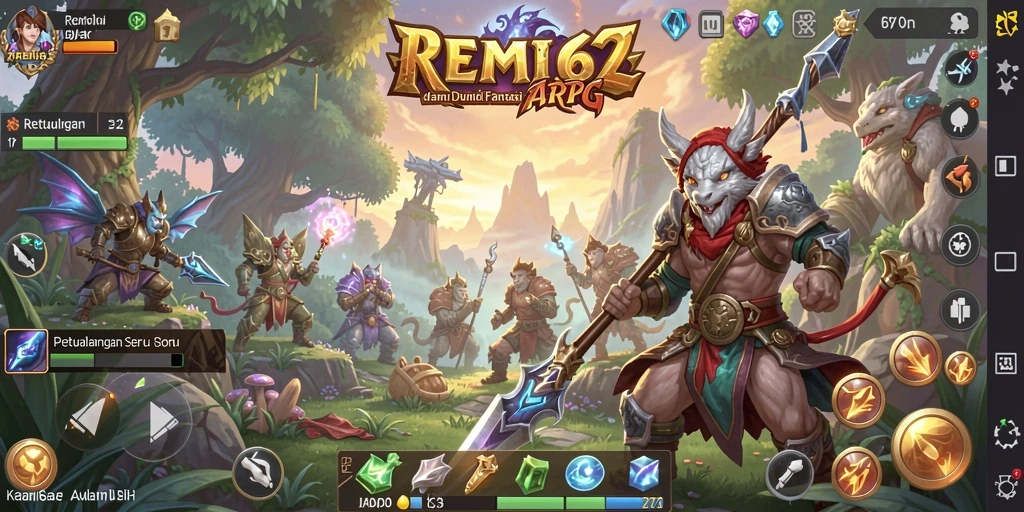 Screenshot gameplay REMI62 menunjukkan pertarungan seru dan grafis menawan.