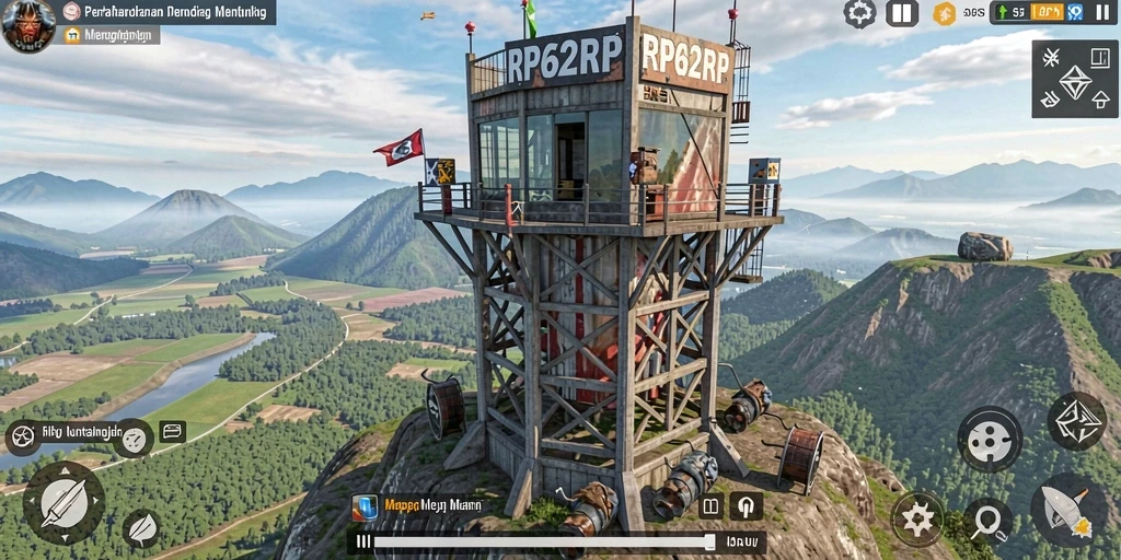 Screenshot utama RP62RP yang menunjukkan aksi gameplay Tower Defense yang mendebarkan.