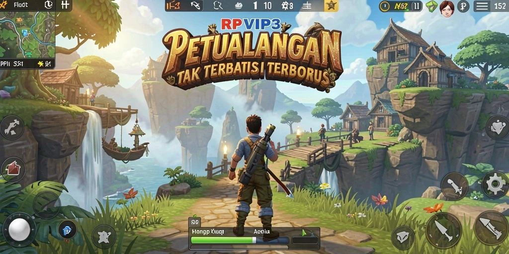 Screenshot gameplay RPVIP3 menampilkan aksi seru di dunia terbuka.