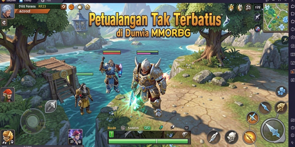 Tampilan gameplay seru dalam dunia MMORPG yang luas.