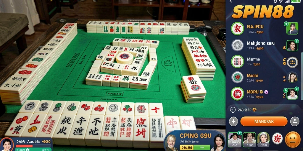 Gameplay menengah Mahjong SPIN88 dengan grafis menarik dan tantangan seru.