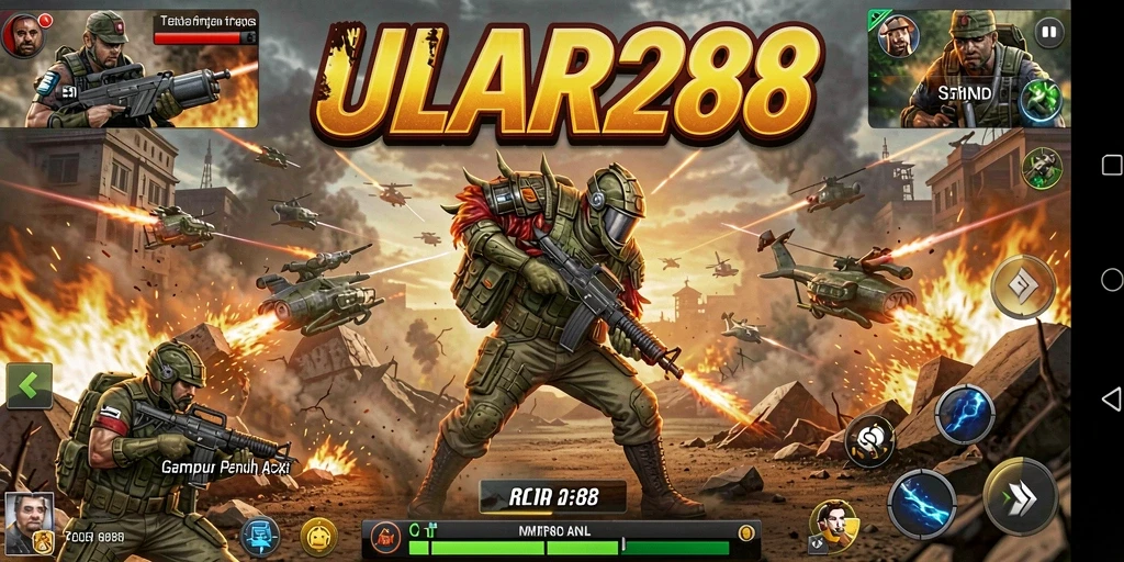 Tampilan dinamis gameplay ULAR288 dalam pertempuran TPS.