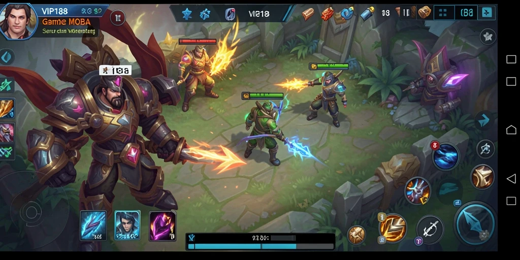 Screenshot dari gameplay seru di dalam VIP188, menunjukkan pertarungan tim yang mendebarkan.