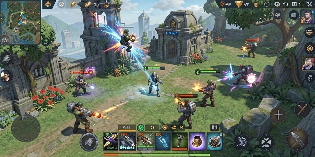 Screenshot utama X88 menampilkan aksi strategis yang mendebarkan.