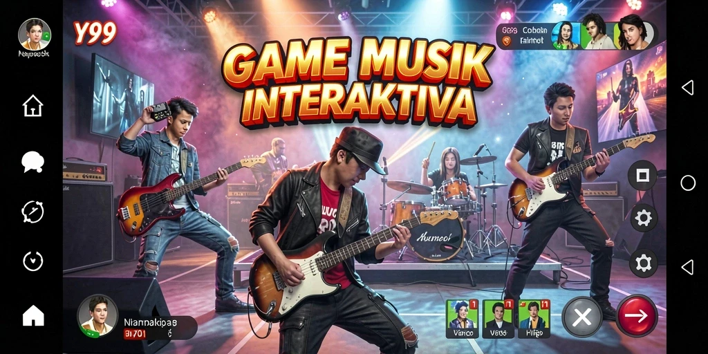 Tangkapan layar gameplay <strong>Y89</strong> yang menunjukkan interaksi musik yang mendebarkan.